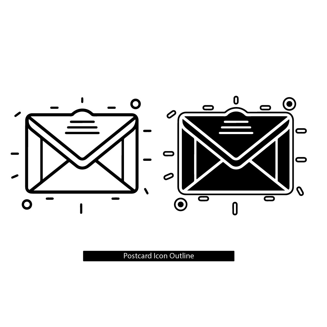 Postcard send outline icon linear style sign for mobile concept and web design Mail post card simple line vector icon, preview image.