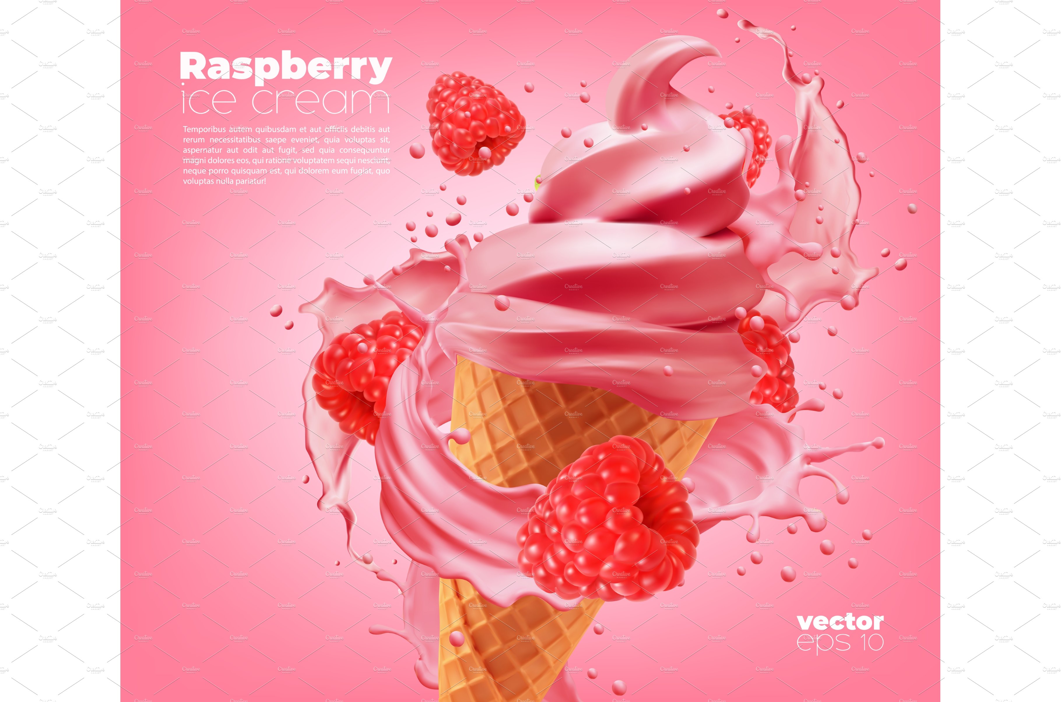Raspberry soft ice cream cone cover image.