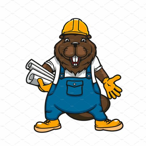 Cartoon beaver builder mascot cover image.