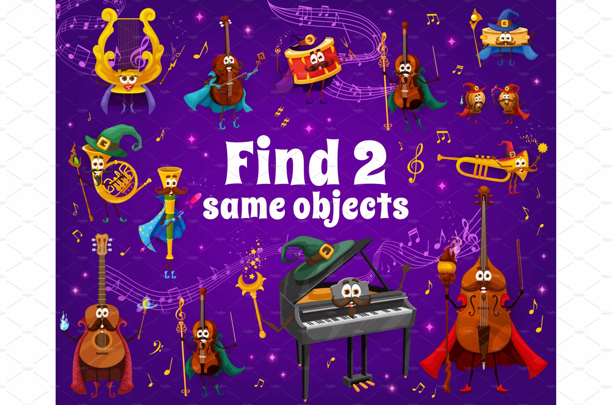 Two Random Instruments Find two same musical instruments – MasterBundles