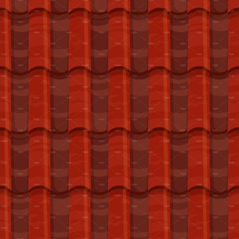 Red roof tile seamless pattern cover image.