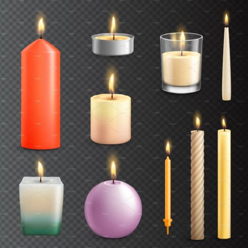 Realistic candles, candlelight cover image.