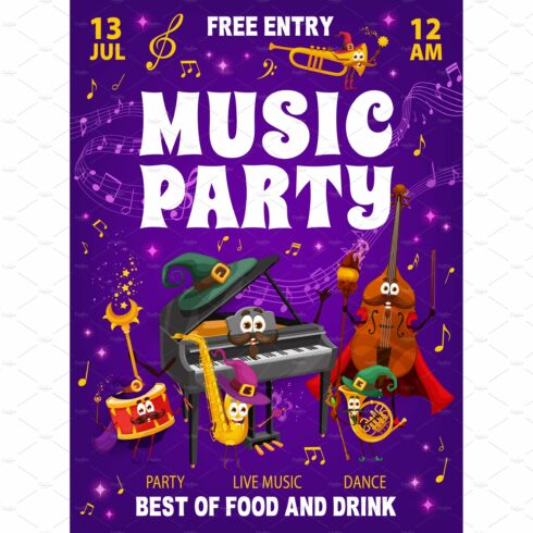 Music party flyer cover image.