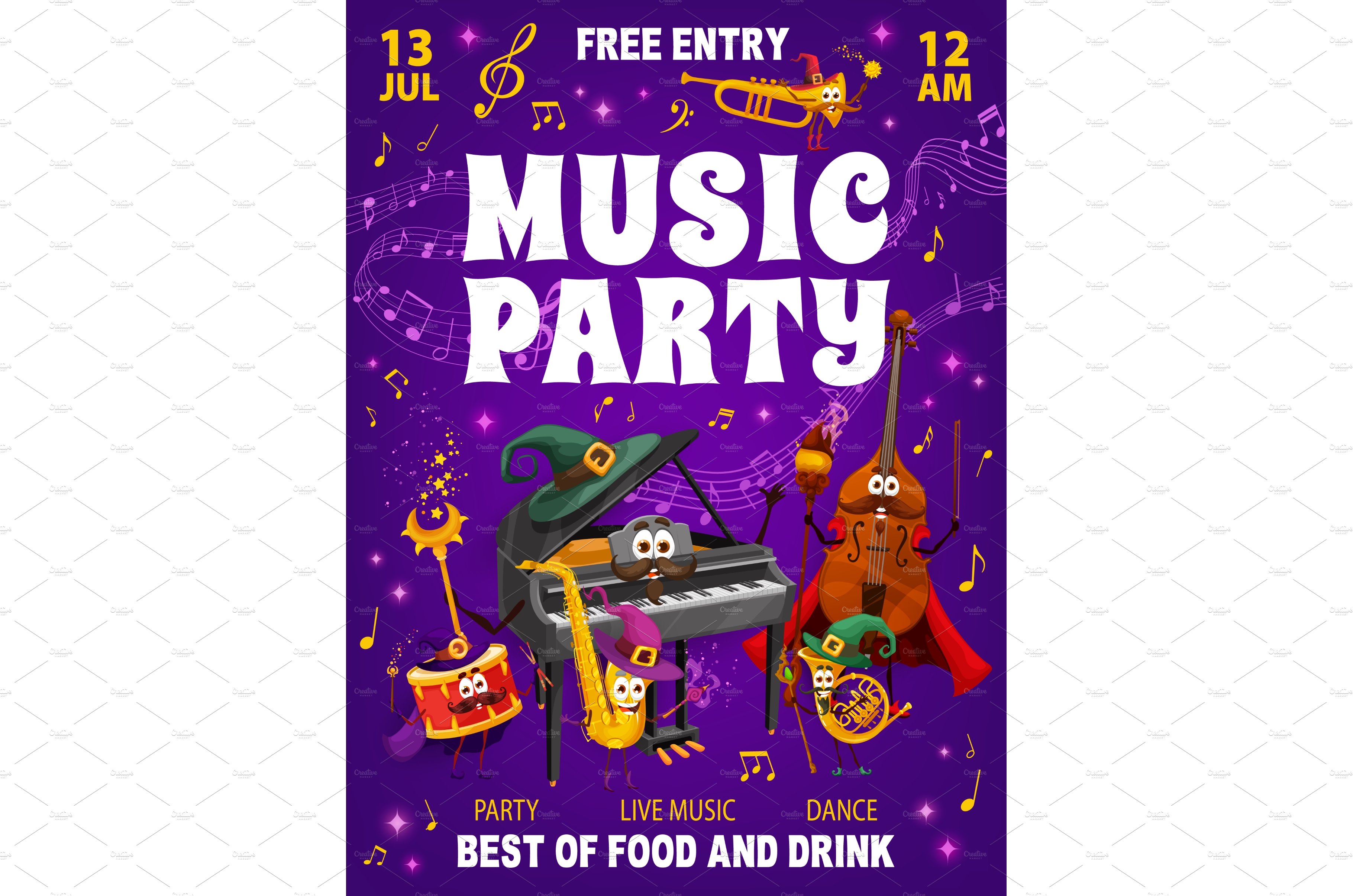 Music party flyer cover image.