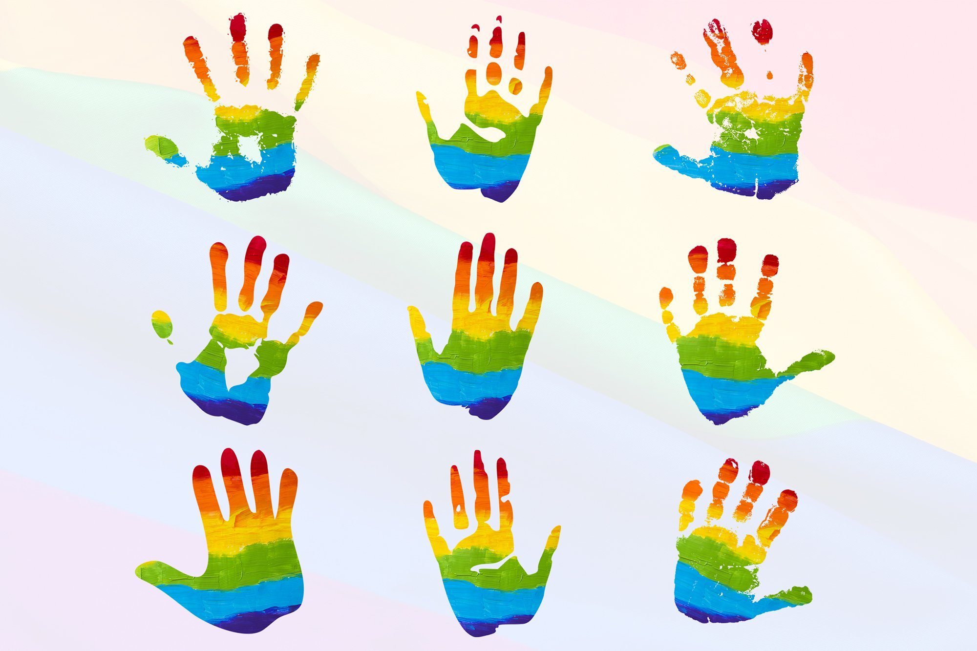 Rainbow Handprint Clipart preview image.
