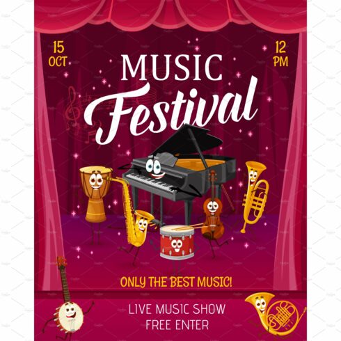 Music festival flyer, music cover image.