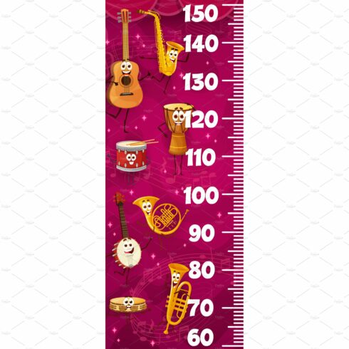 Kids height chart with instruments cover image.