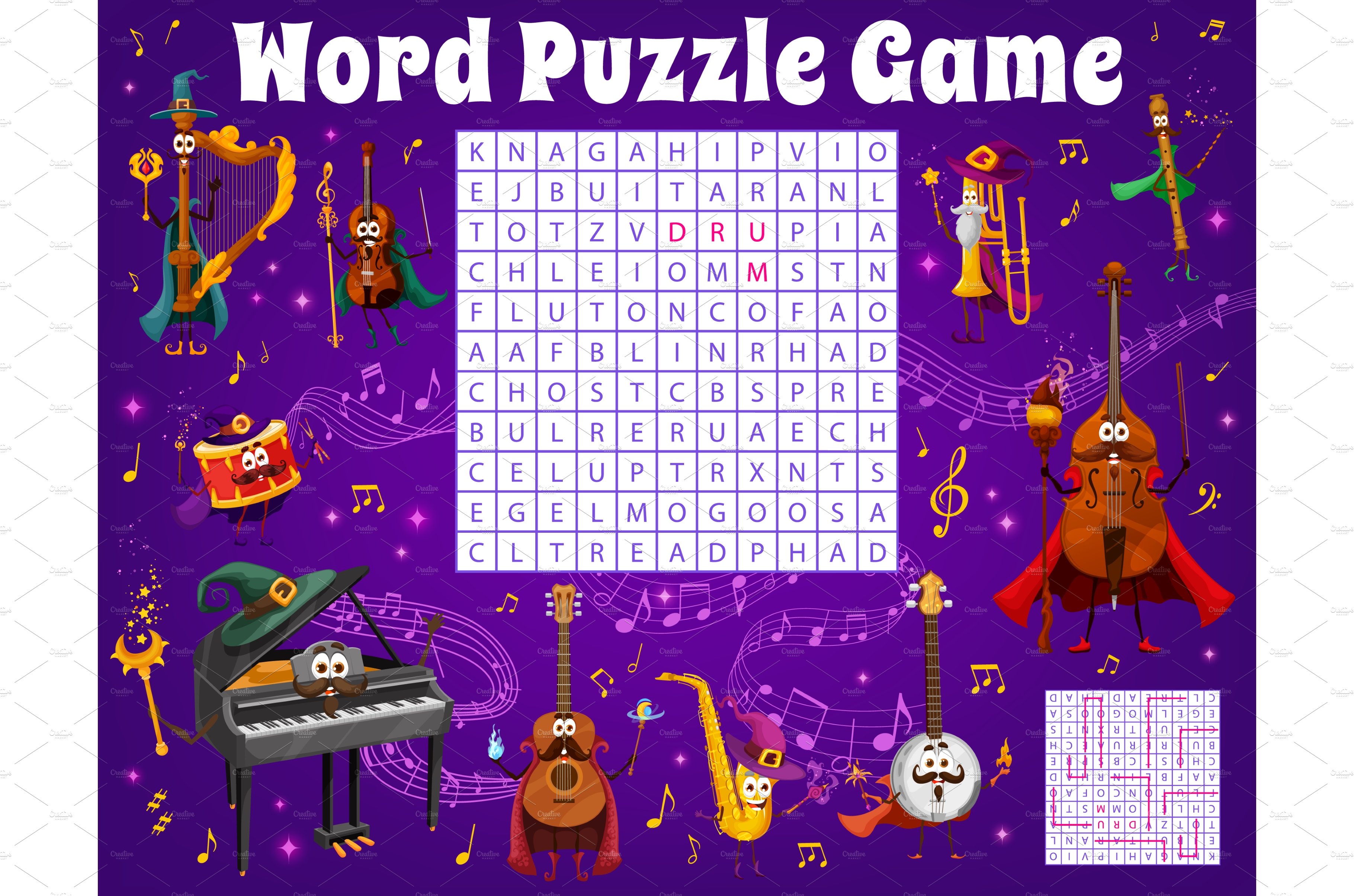 Word search puzzle game cover image.