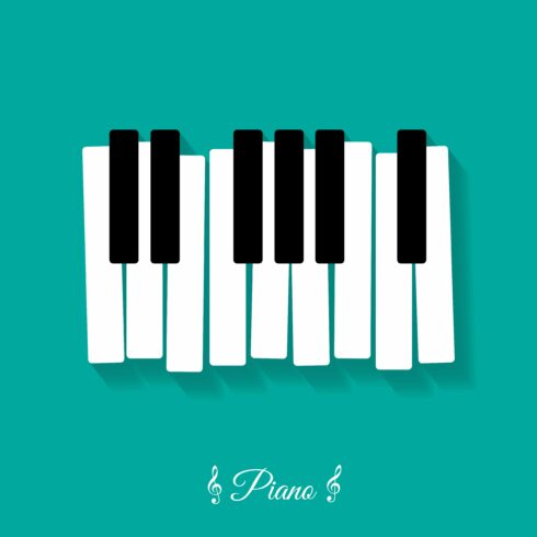 Piano., flat, icon cover image.