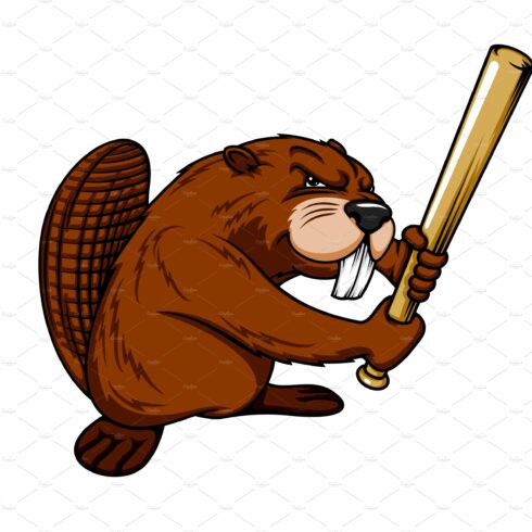 Cartoon beaver baseball player cover image.