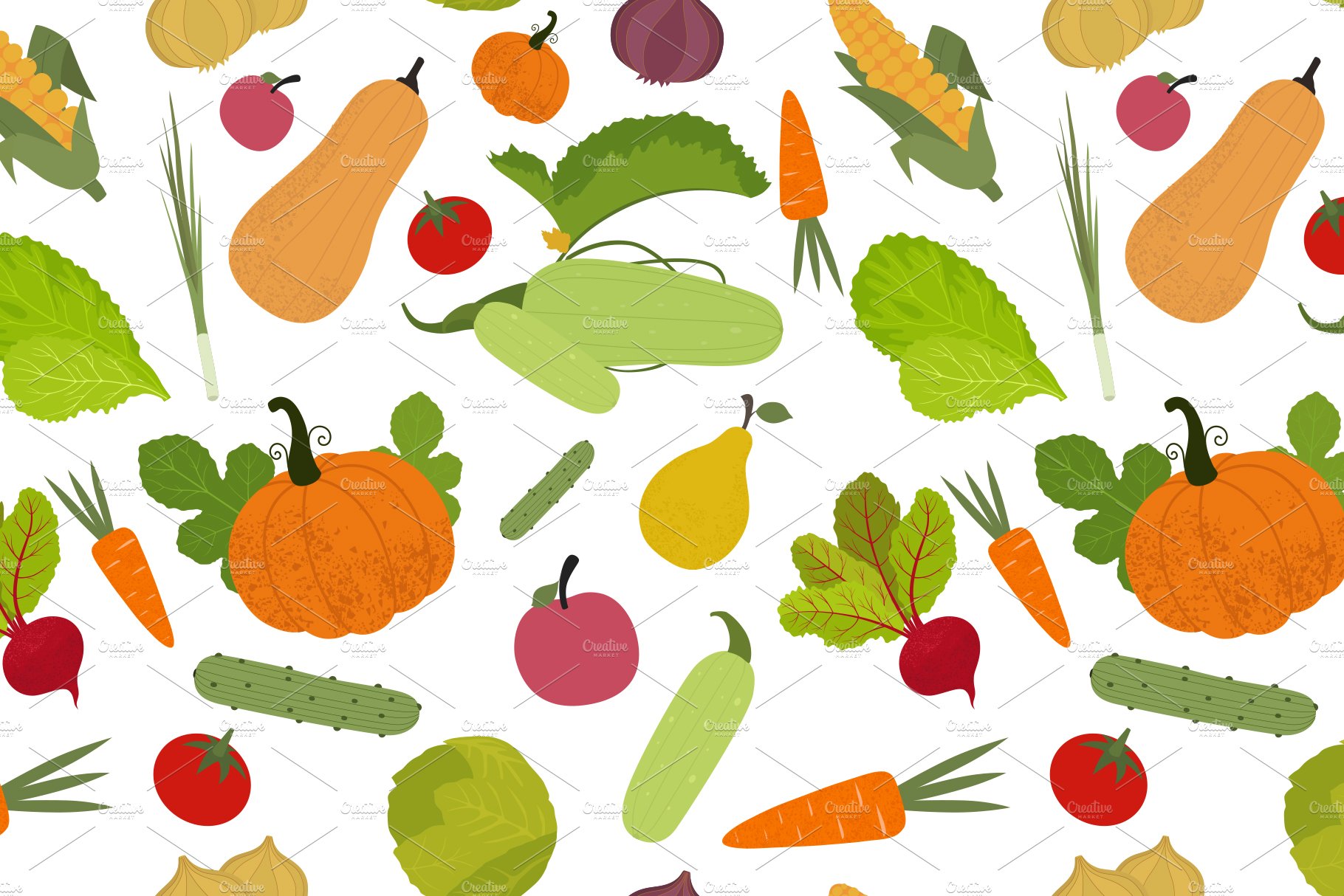 Seamless pattern with vegetables cover image.
