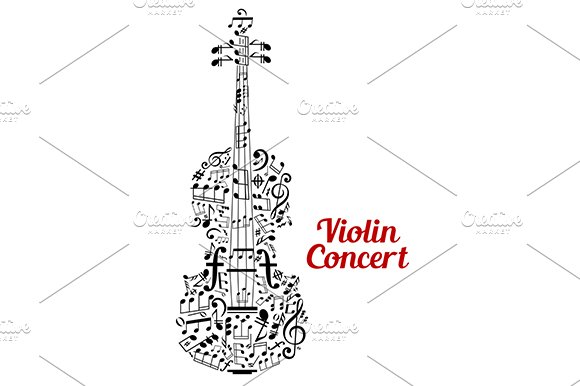 Creative violin concert poster desig cover image.