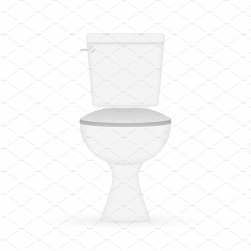 White ceramics clean toilet bowl cover image.