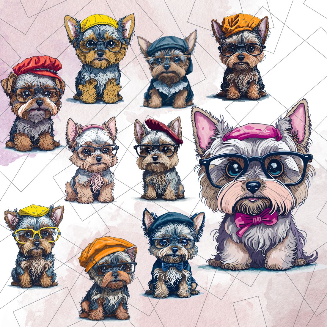 Yorkshire Terrier Watercolor Sublimation preview image.