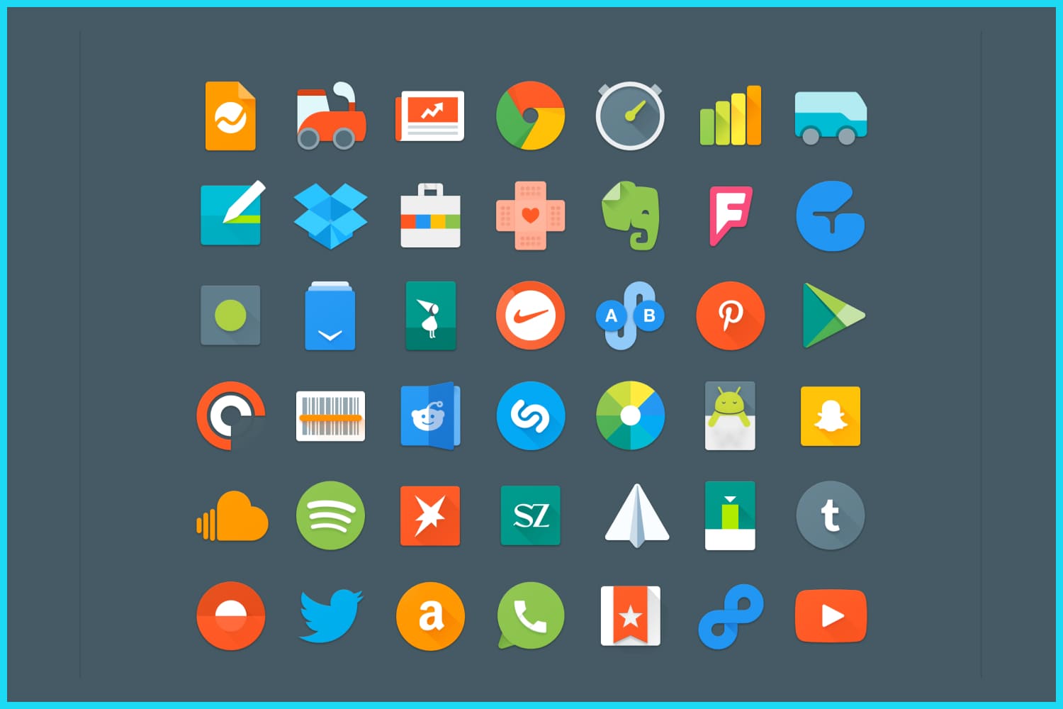 A set of a large number of icons for Android.