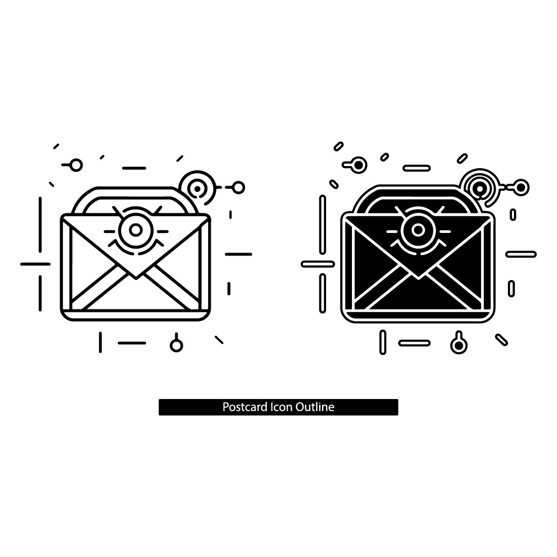 Postcard send outline icon linear style sign for mobile concept and web design Mail post card simple line vector icon, cover image.