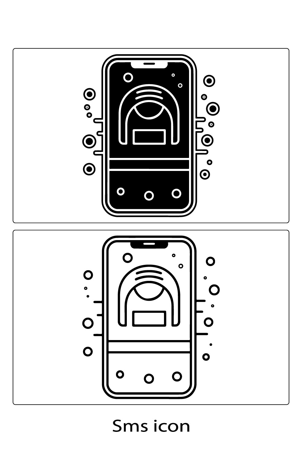 Sms Icon Outline Vector Simple Set of Message pinterest preview image.