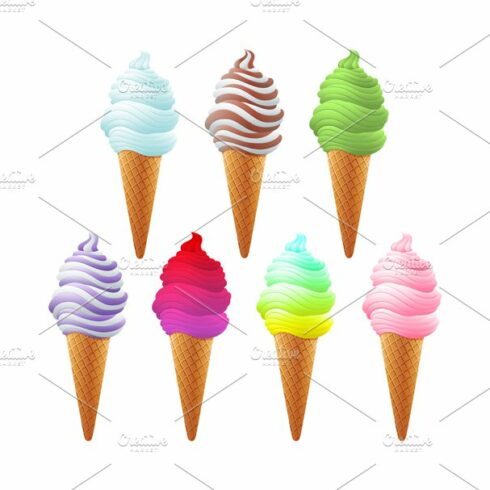 Set different Various ice cream cover image.