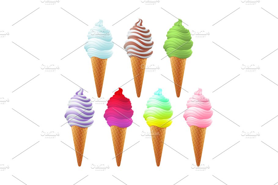 Set different Various ice cream cover image.
