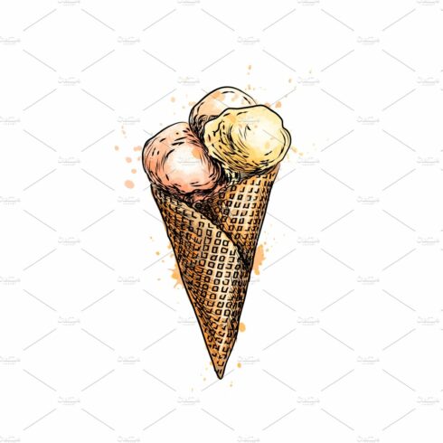 Ice cream in a waffle cup cover image.