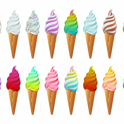 Ice cream vector collection Color cover image.