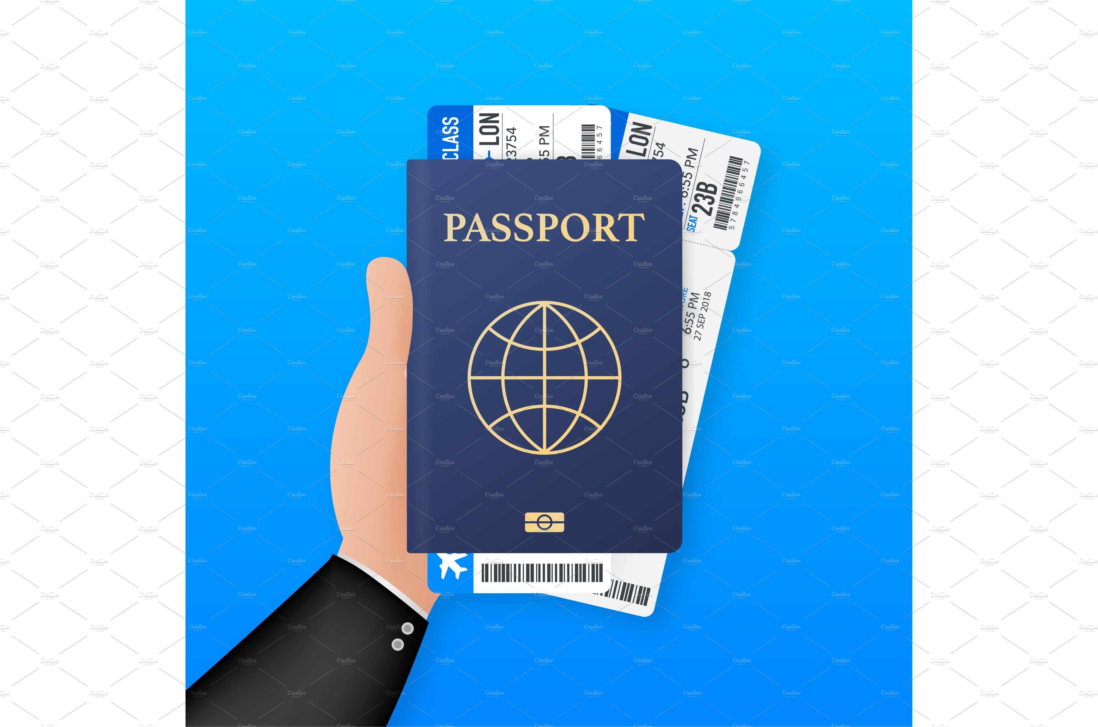 Blank passport template and airline – MasterBundles