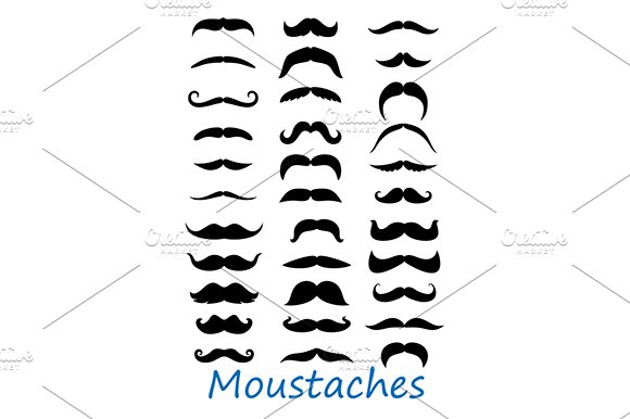 Moustache icons set cover image.