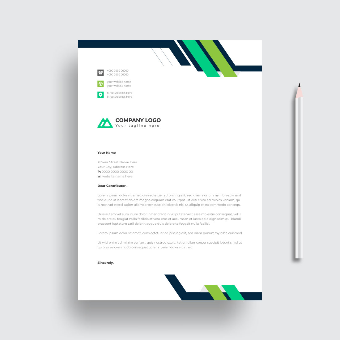 letterhead business corporate template design cover image.