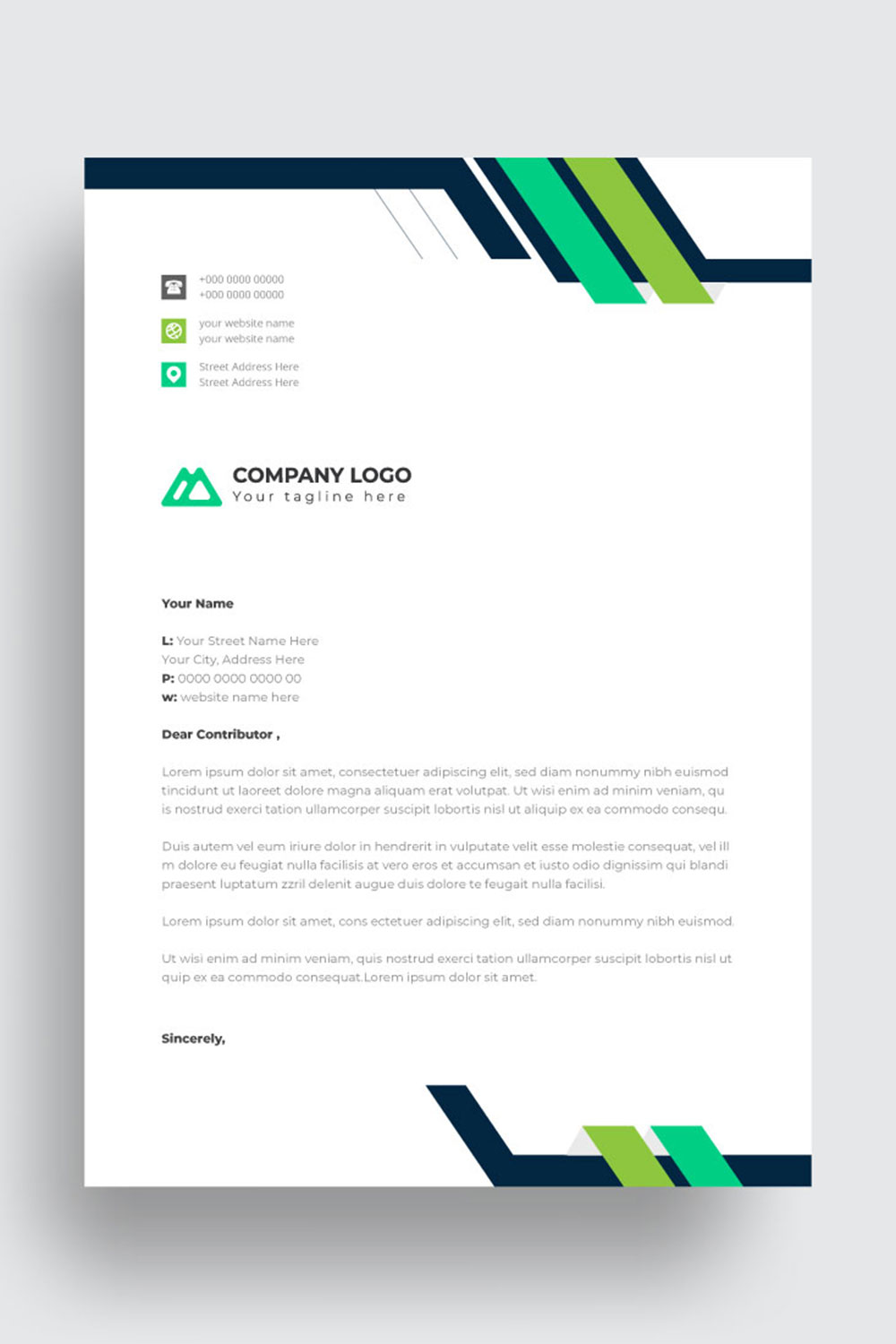 letterhead business corporate template design pinterest preview image.