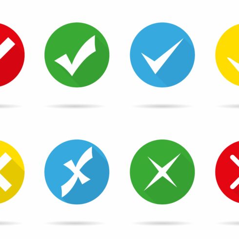 Set of colored check marks cover image.