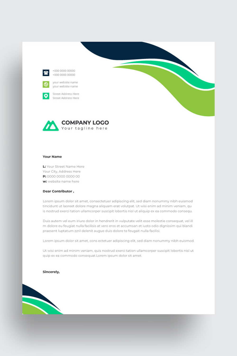 letterhead business corporate template design pinterest preview image.