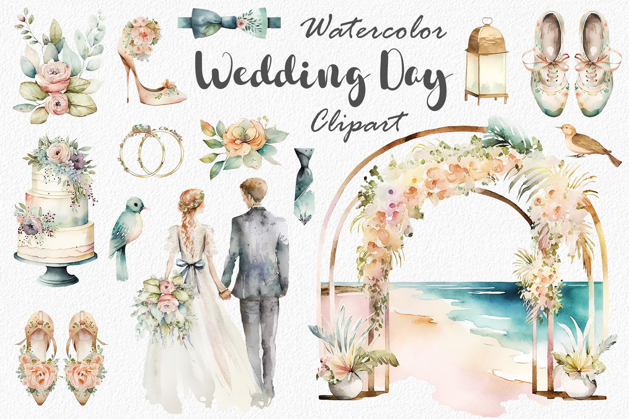 Watercolor Wedding Clipart, Bride cover image.