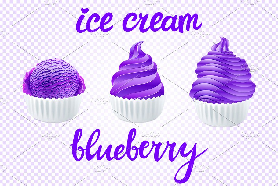 banana raspberry blueberry ice cream preview image.