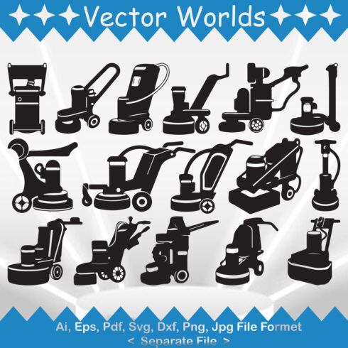 Concrete Grinding Machine SVG Vector Design cover image.