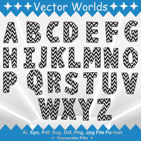 Chevron Letters SVG Vector Design cover image.
