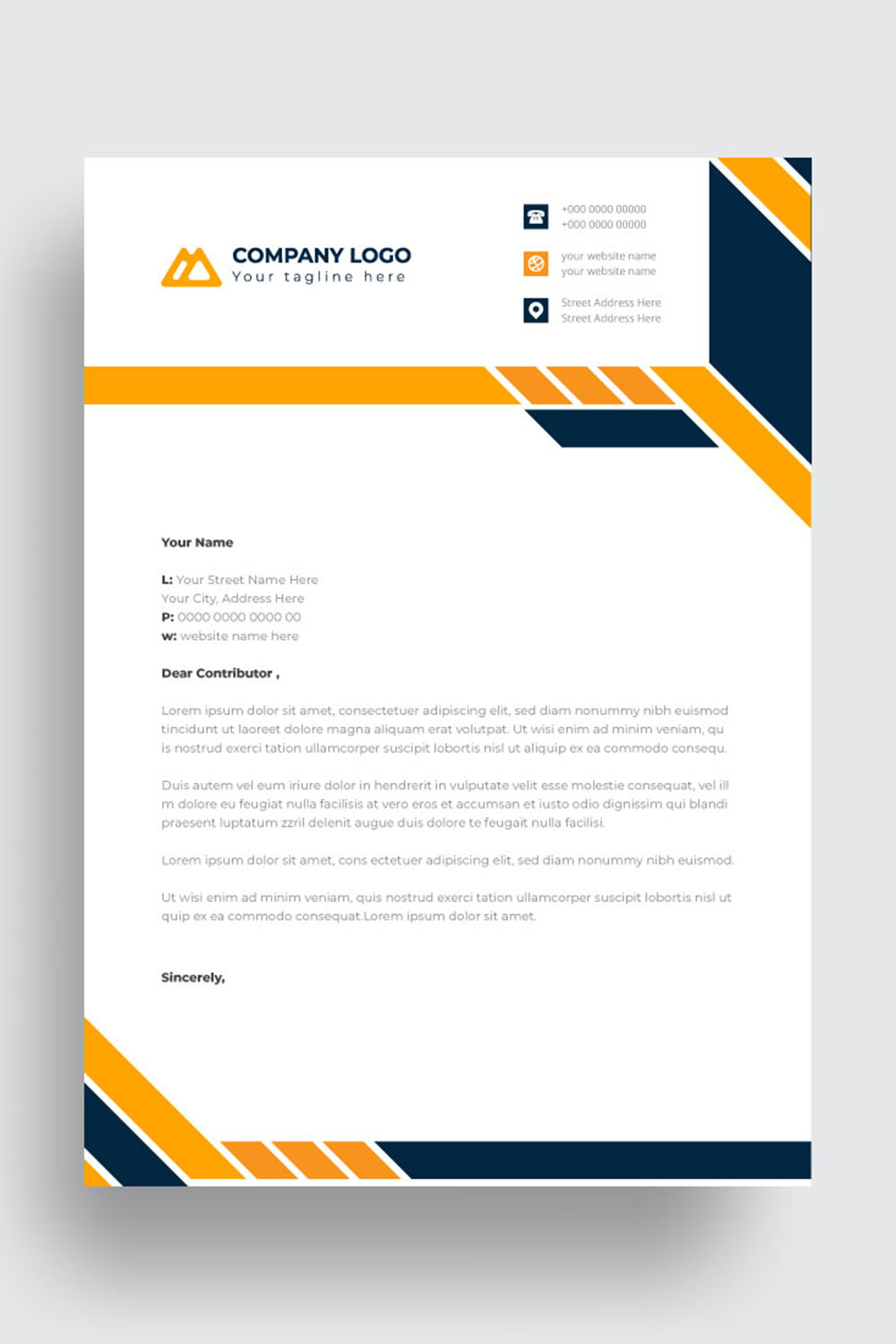 letterhead business corporate template design pinterest preview image.