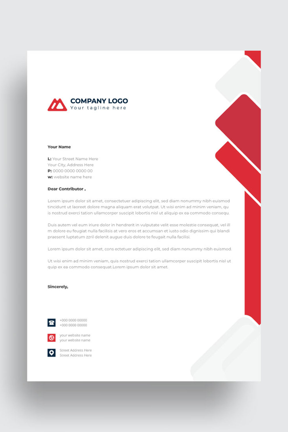 letterhead business corporate template design pinterest preview image.