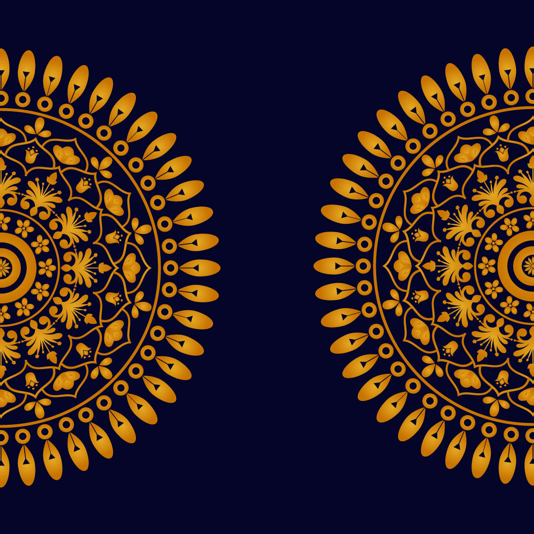 Luxury Mandala Design Template preview image.