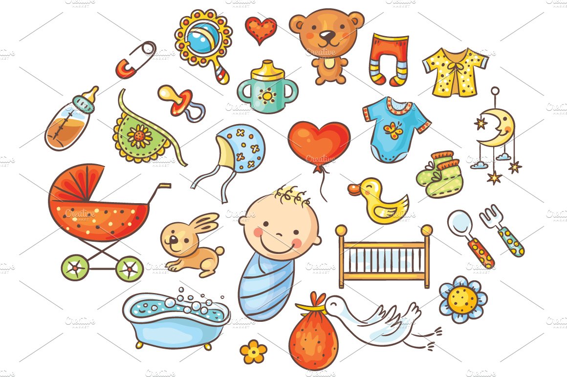 Colorful Cartoon Baby Set cover image.