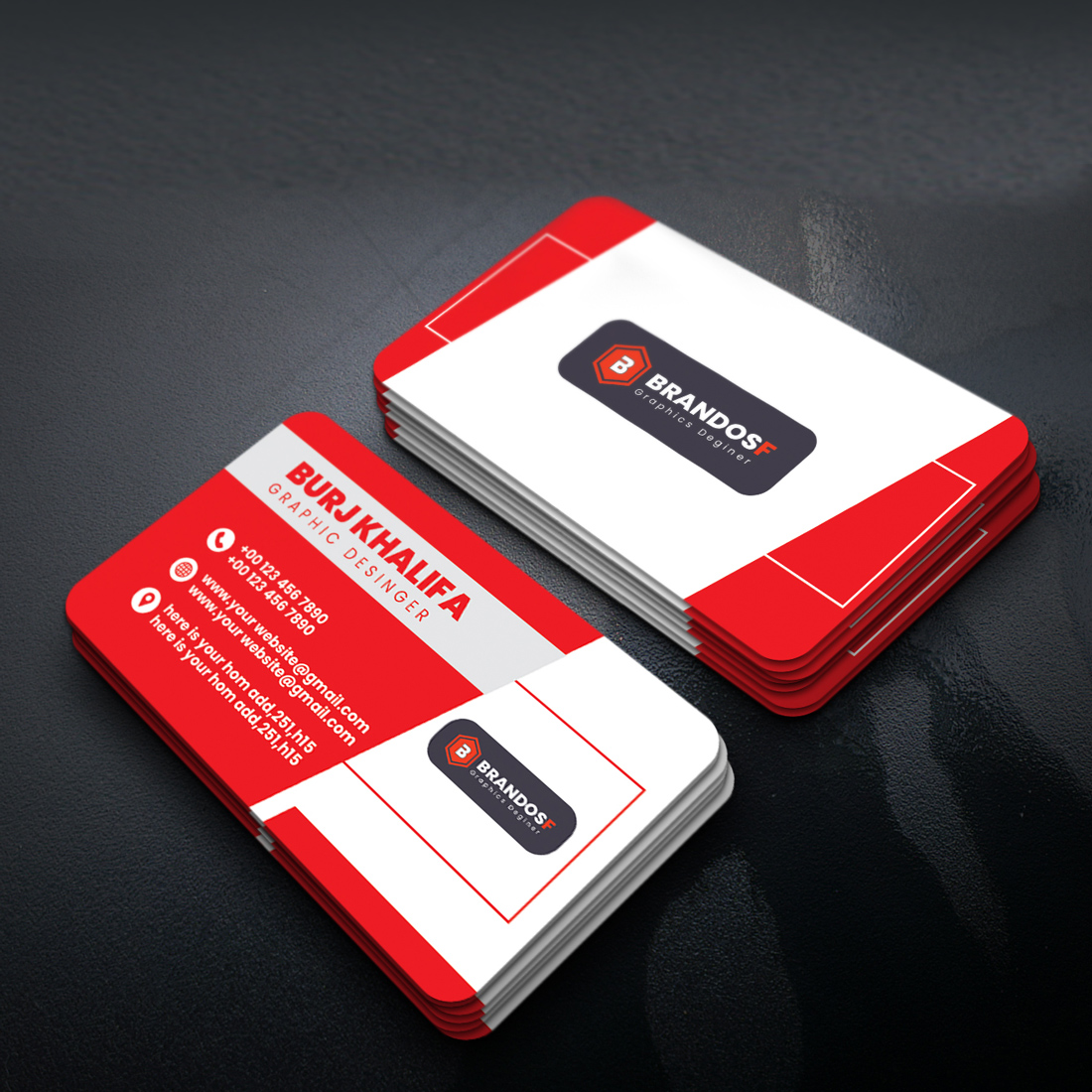 Double Sided Corporate Business Card design cover image.