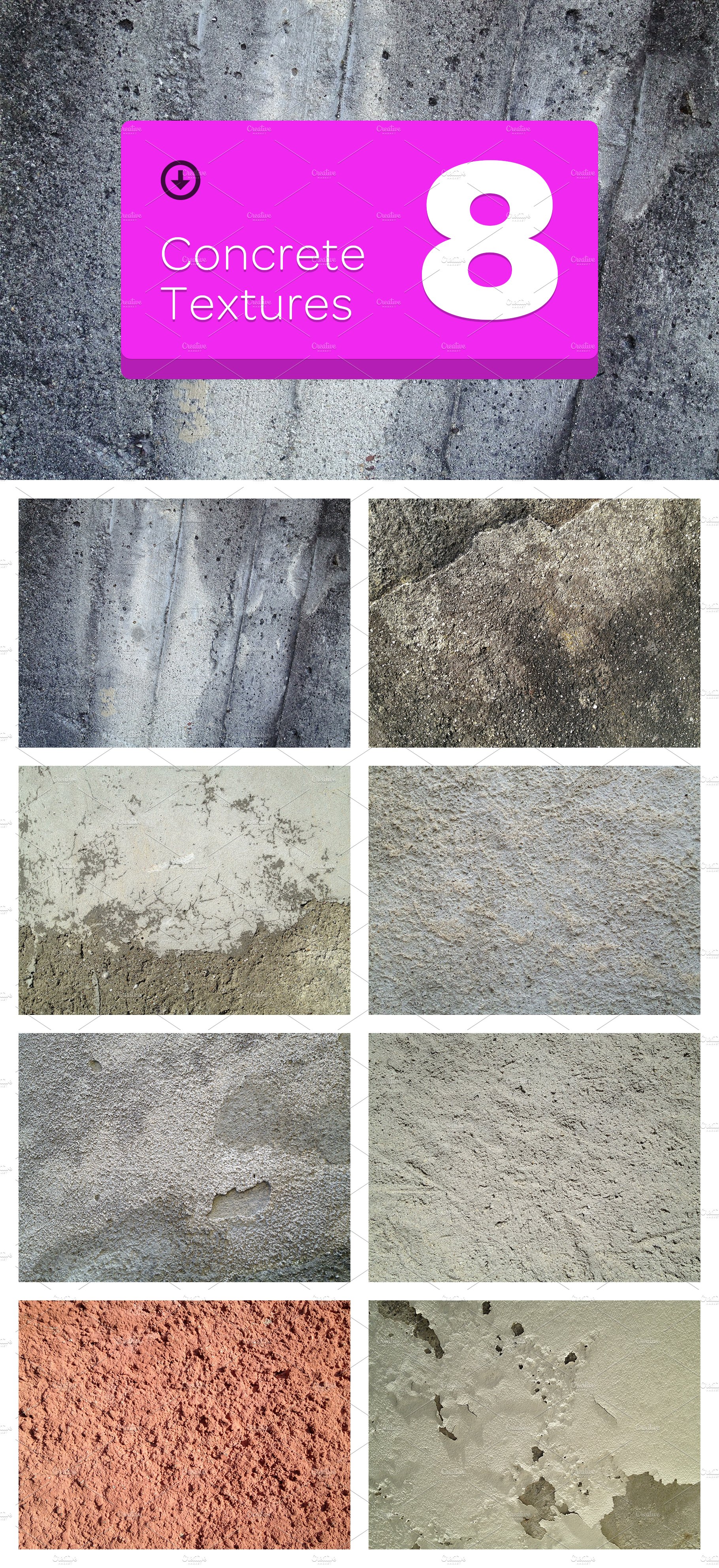 8 Concrete Textures cover image.