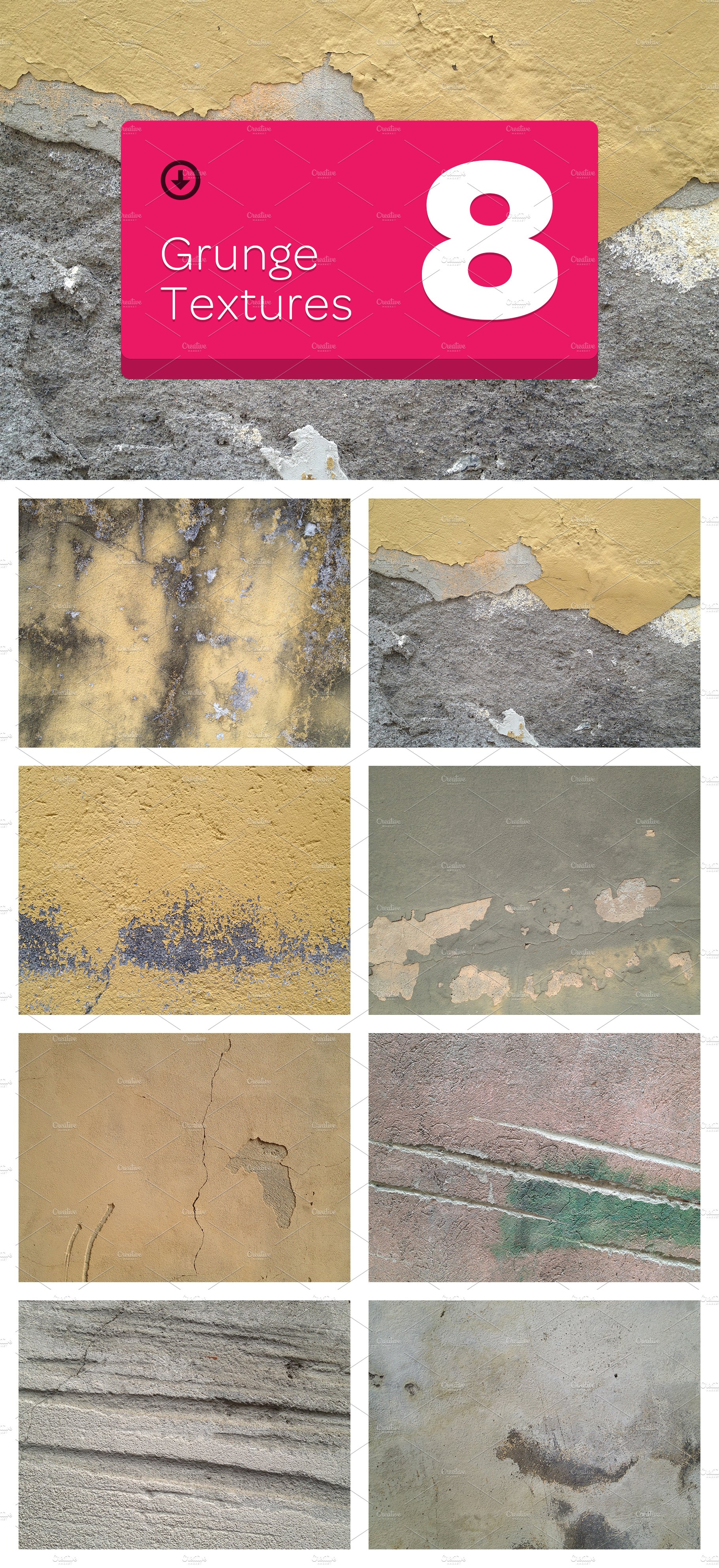 8 Grunge Textures cover image.