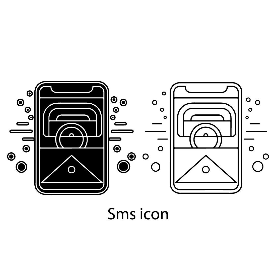 Sms Icon Outline Vector Simple Set of Message Related Vector Line Icons preview image.