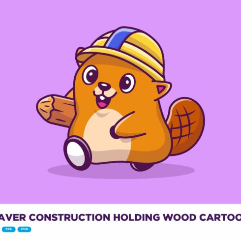 Cute Beaver Construction Bring Wood cover image.