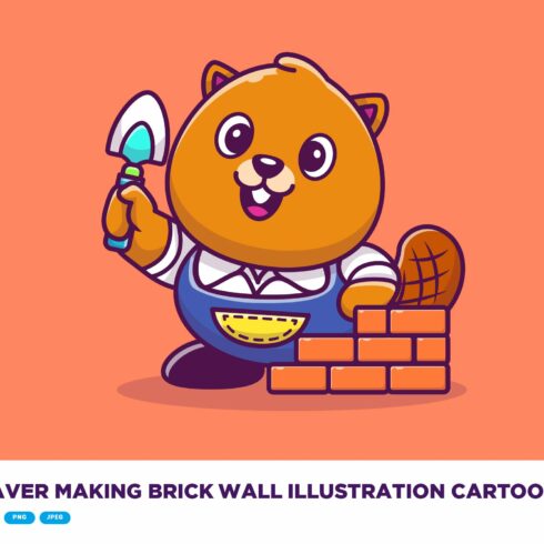 Cute Beaver Making Brick Wall cover image.