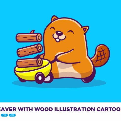 Cute Beaver With Wood Illustration cover image.