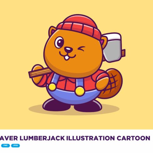 Cute Beaver Lumberjack Illustration cover image.