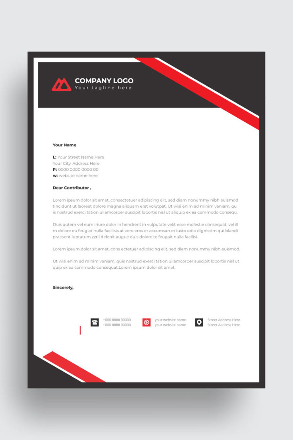 letterhead business corporate template design pinterest preview image.