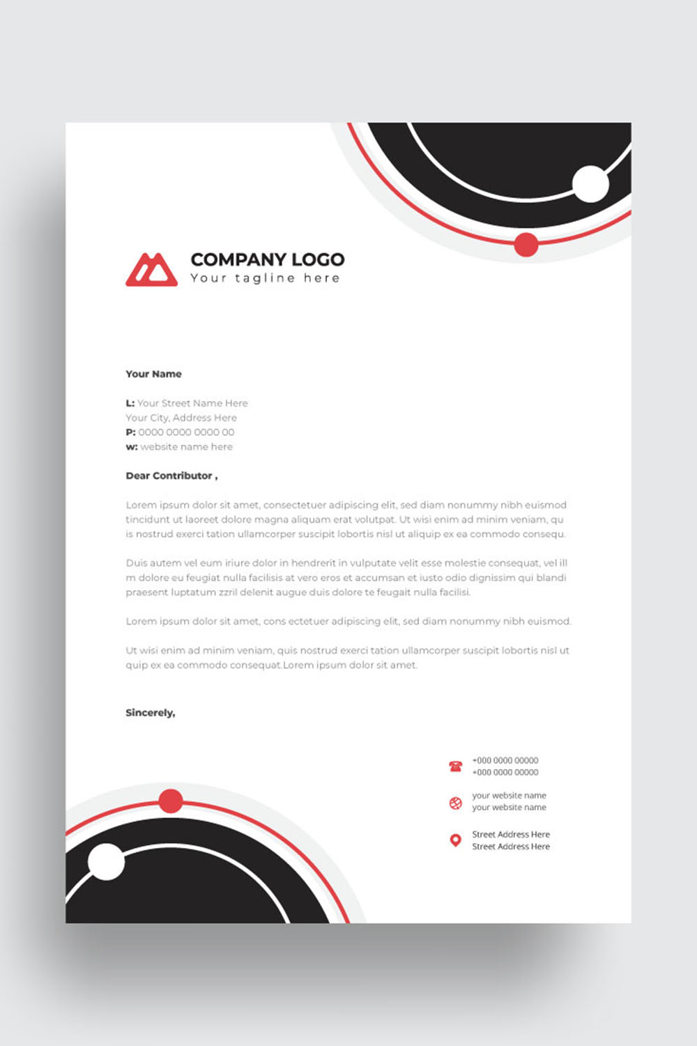 letterhead business corporate template design pinterest preview image.