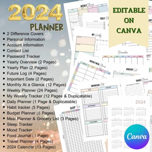 CANVA 2023 Planner Templates cover image.
